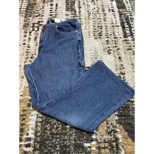 Vintage BONGO Carpenter Flare Jeans Size 9 Dark Wash Y2K 90s Denim Pants